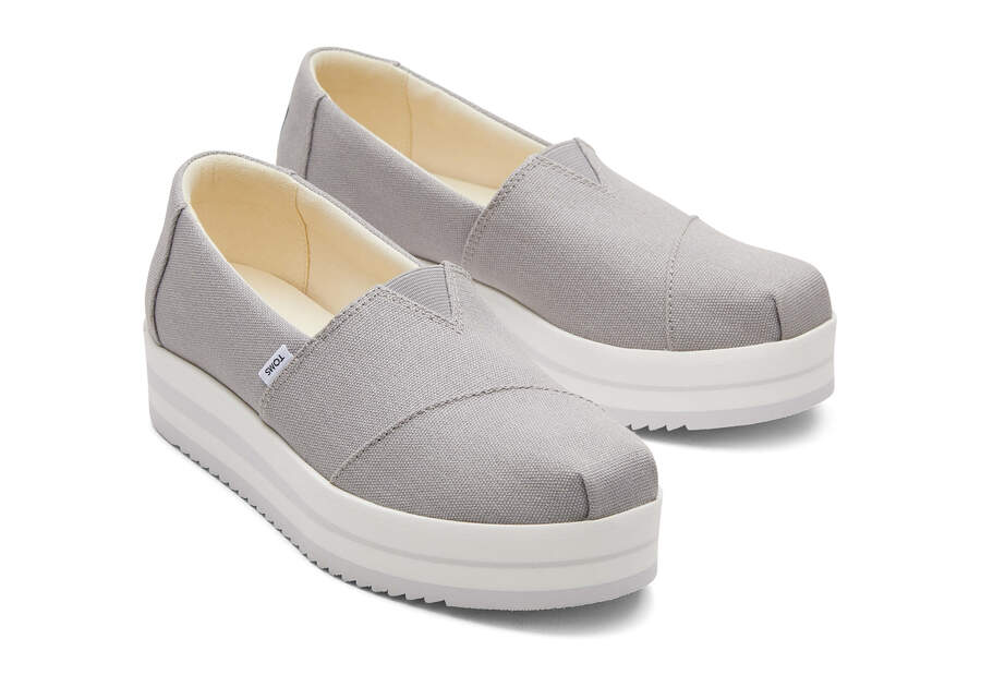 Zapatos Plataforma Toms Alpargata Midform Alpargata Mujer Gris Argentina | AR743-783