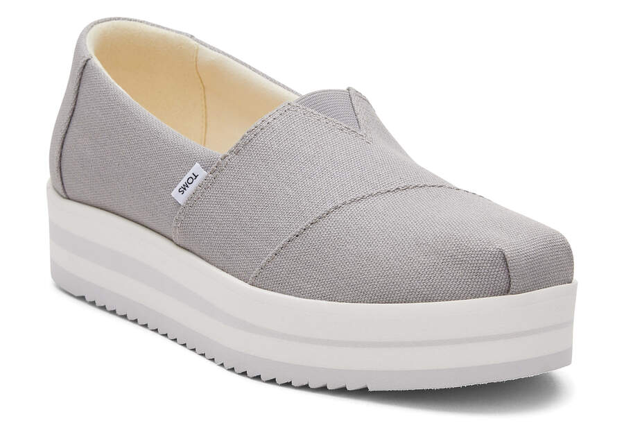 Zapatos Plataforma Toms Alpargata Midform Alpargata Mujer Gris Argentina | AR743-783