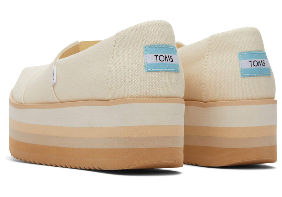 Zapatos Plataforma Toms Alpargata Plataforma Alpargata Mujer Creme Argentina | AR078-125