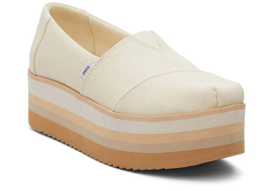 Zapatos Plataforma Toms Alpargata Plataforma Alpargata Mujer Creme Argentina | AR078-125