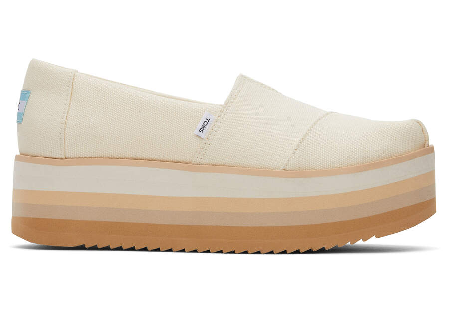 Zapatos Plataforma Toms Alpargata Plataforma Alpargata Mujer Creme Argentina | AR078-125