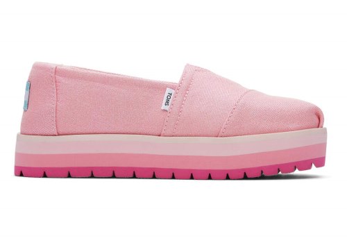 Alpargatas Toms Youth Alp Plataforma Twill Glimmer Niños Rosas Argentina | AR120-817