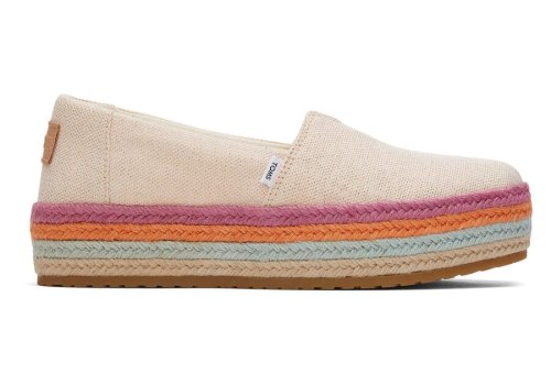 Espadrilles Toms Valencia Plataforma Alpargata Mujer Coral Metal Argentina | AR582-337