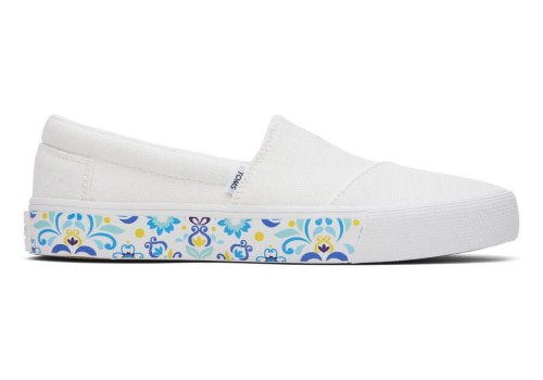 Zapatillas Toms Fenix Mujer Blancas Azul Marino Argentina | AR296-448