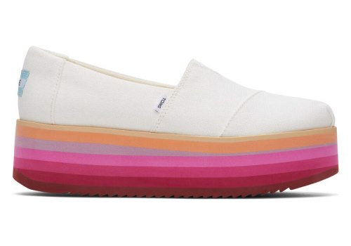 Zapatos Plataforma Toms Alpargata Plataforma Alpargata Mujer Blancas Rosas Argentina | AR132-283